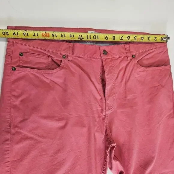Peter Millar Twill 5-Pocket Soft Touch Ms18B47 Size 38 Pink/Coral - Picture 6 of 8